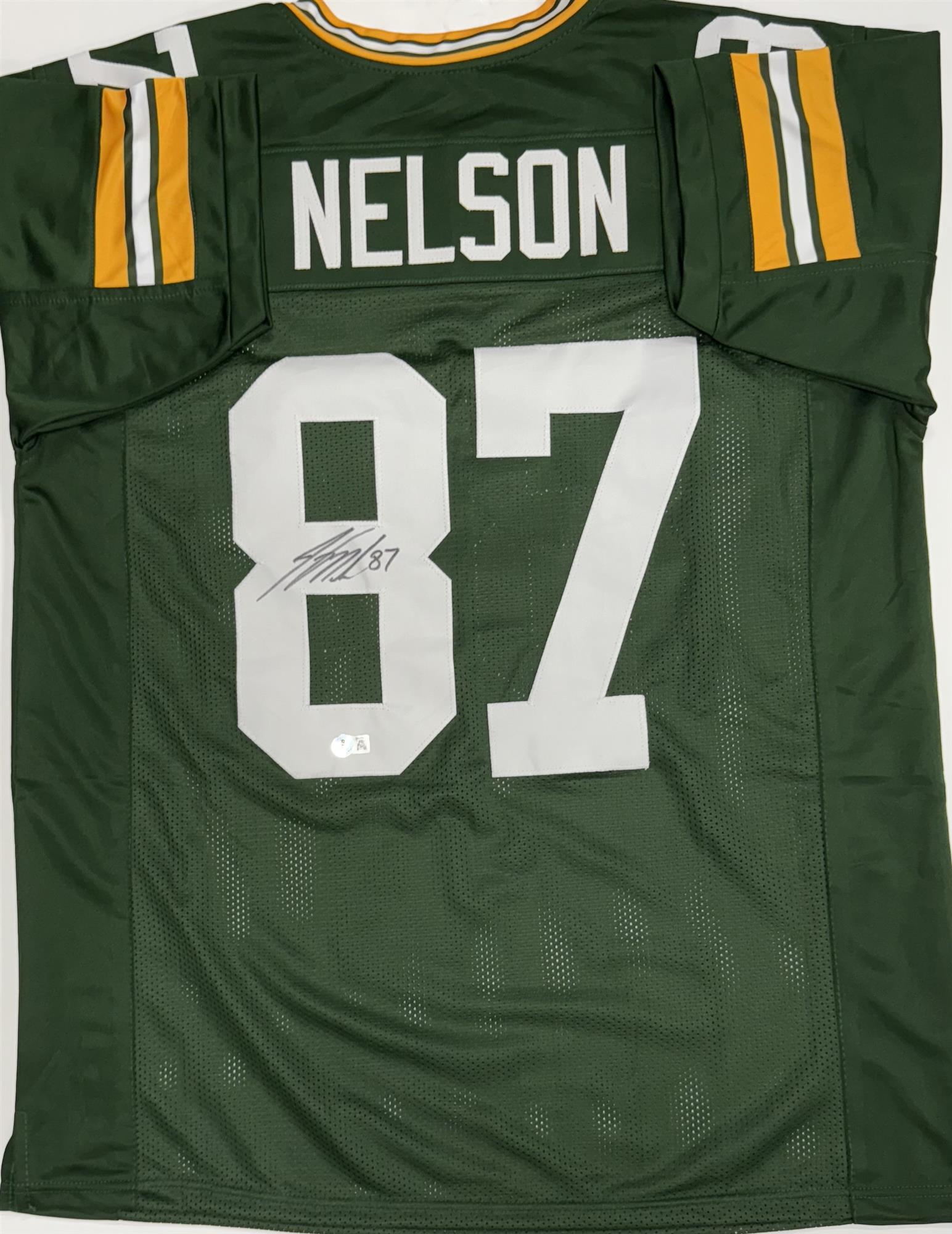 JORDY NELSON SIGNED CUSTOM REPLICA GREEN PACKERS JERSEY - BAS