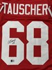 MARK TAUSCHER SIGNED CUSTOM REPLICA BADGERS RED JERSEY - BAS