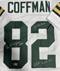 PAUL COFFMAN SIGNED GREEN REPLICA JERSEY w/ ACCOLADES - GREEN BAY PACKERS NFL - JSA