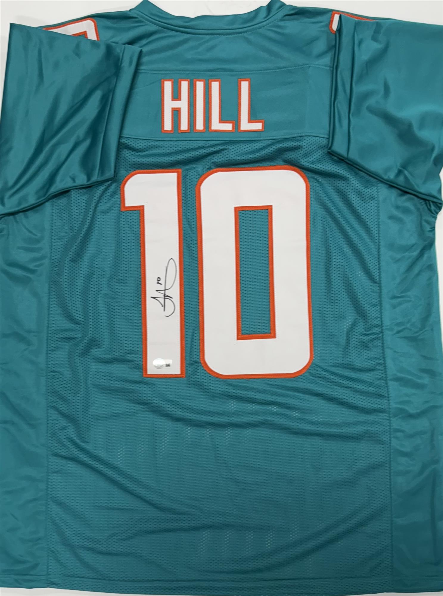 TYREEK HILL SIGNED CUSTOM REPLICA DOLPHINS JERSEY - BAS