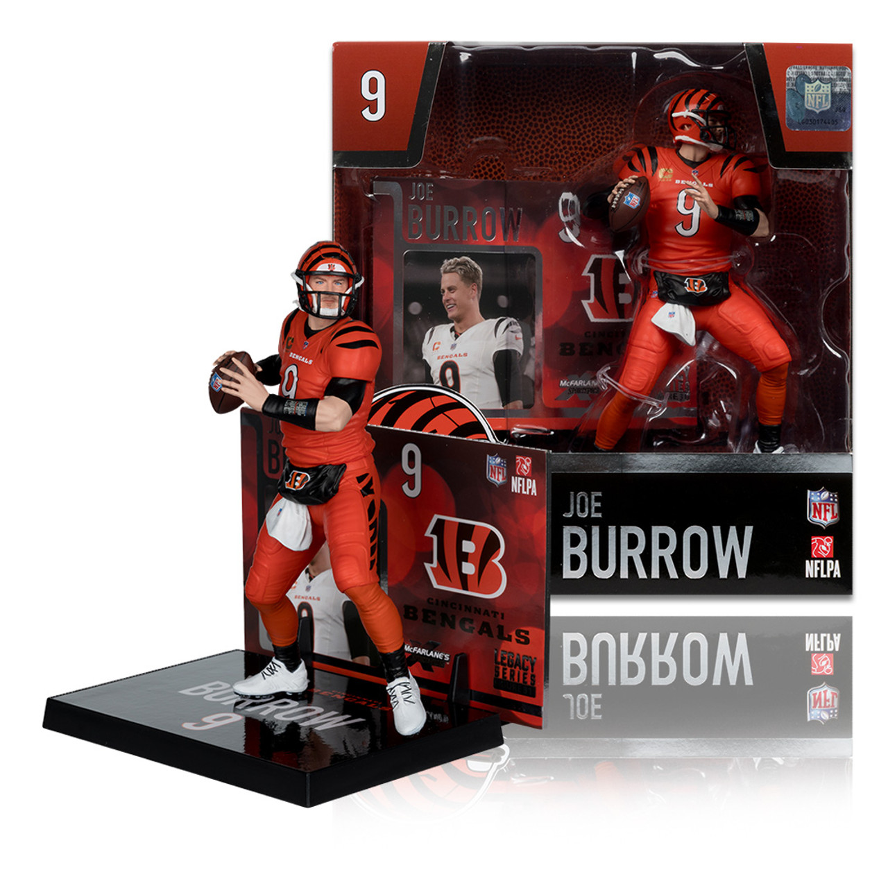 JOE BURROW - CINCINNATI BENGALS - 7" NFL MCFARLANE SPORTSPICKS LEGACY POSED FIGURE JOE BURROW - CINCINNATI BENGALS - 7" NFL MCFARLANE SPORTSPICKS LEGACY POSED FIGURE