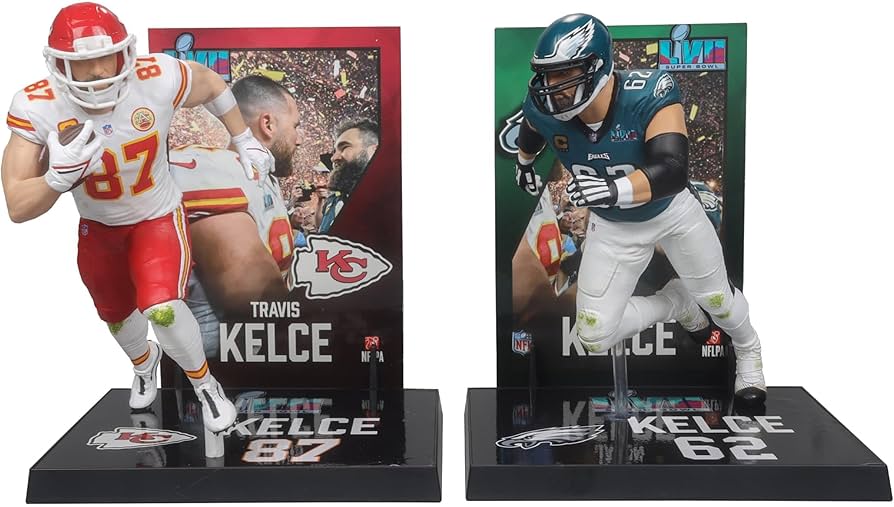 TRAVIS KELCE/JASON KELCE NFL 7" MCFARLANE SPORTSPICKS LEGACY POSED FIGURE