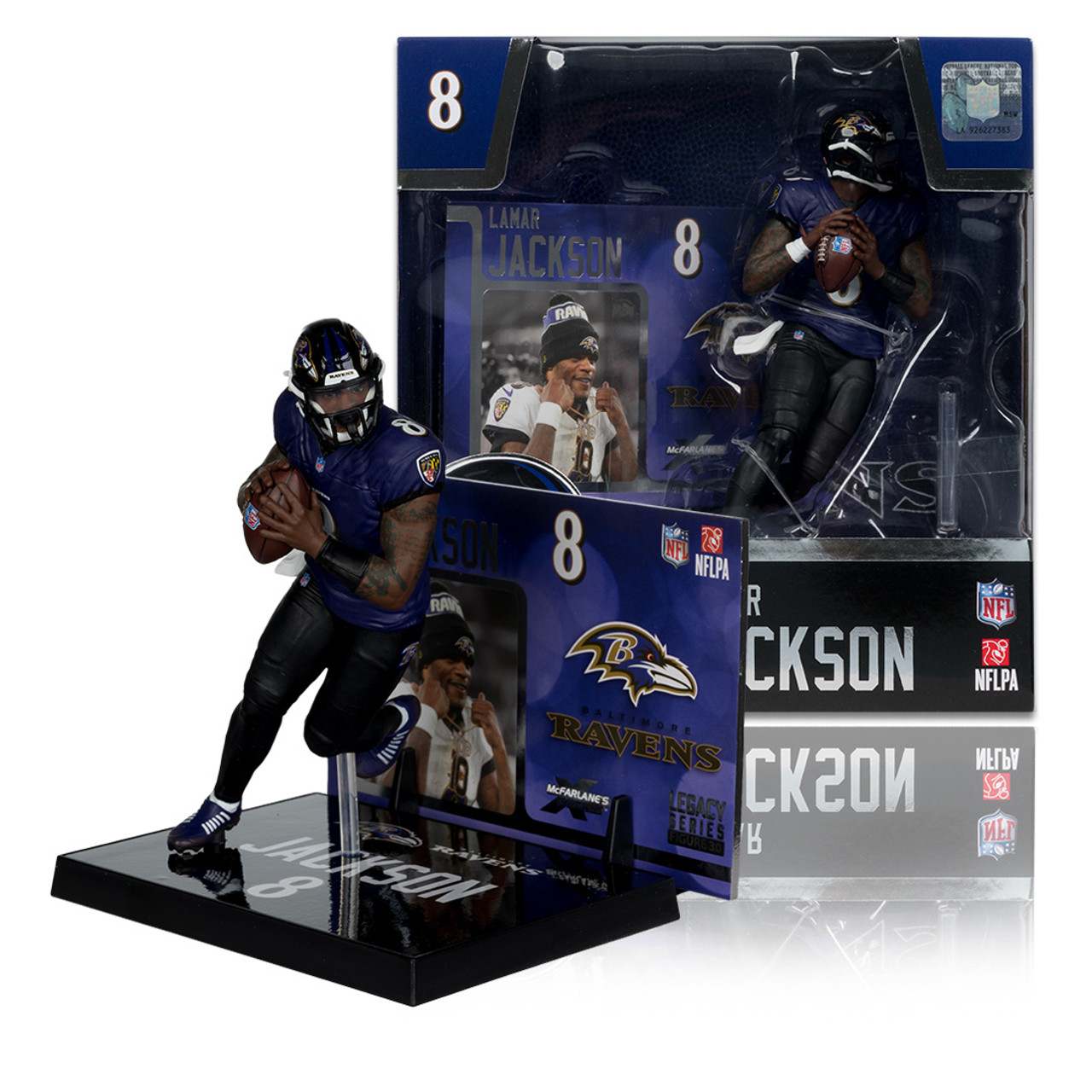 LAMAR JACKSON - BALTIMORE RAVENS - 7" NFL MCFARLANE SPORTSPICKS LEGACY POSED FIGURE