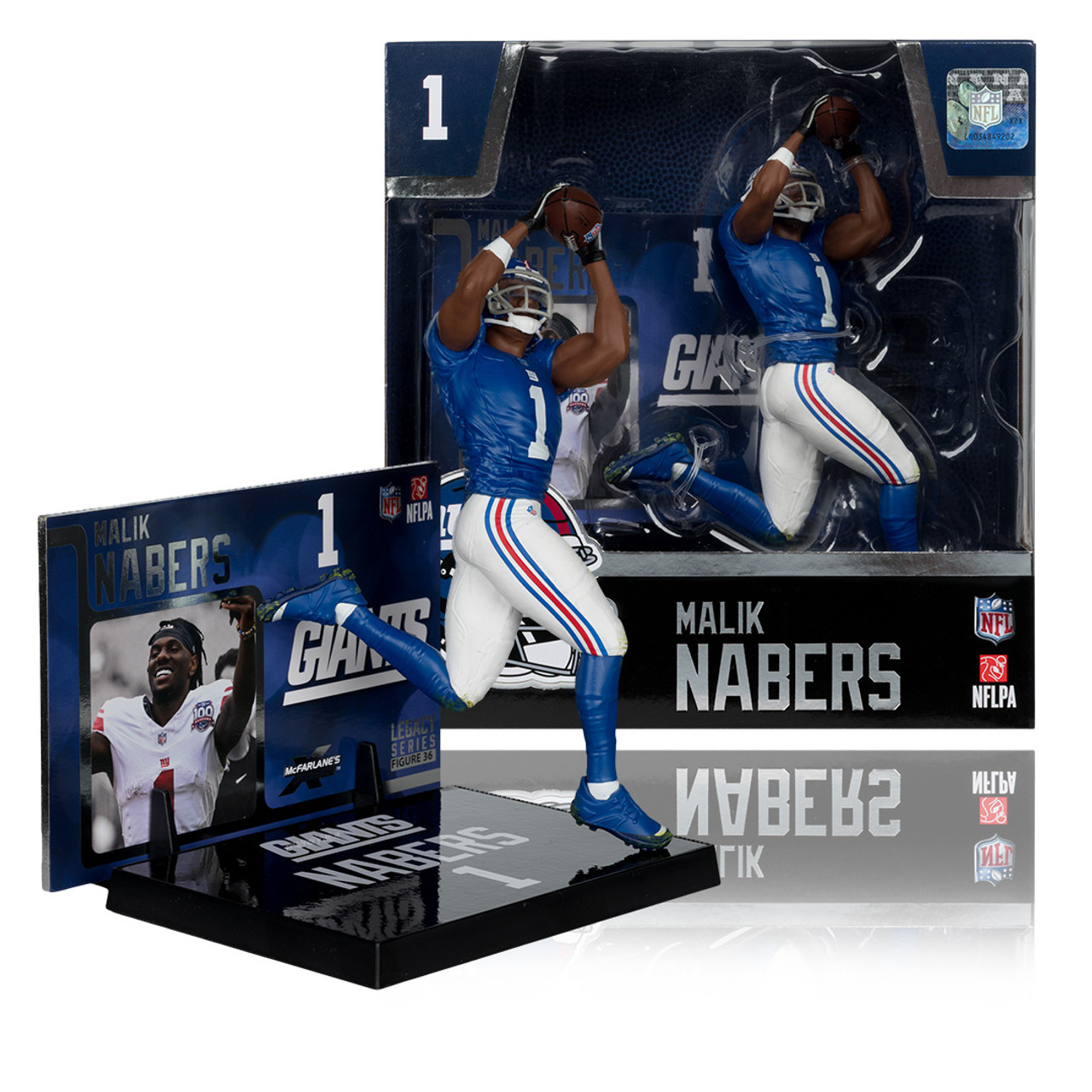 MALIK NABERS -  NEW YORK GIANTS - 7" NFL MCFARLANE SPORTSPICKS LEGACY POSED FIGURE