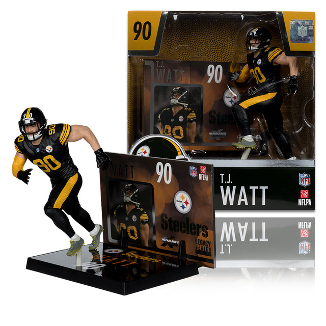TJ WATT - PITTSBURGH STEELERS - 7" NFL MCFARLANE SPORTSPICKS LEGACY POSED FIGURE
