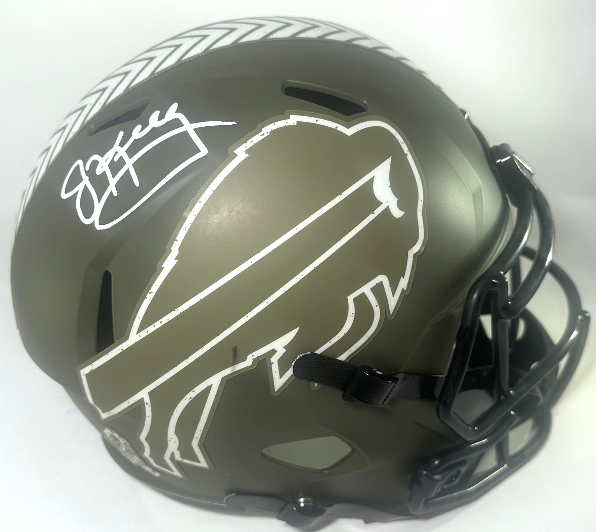 JIM KELLY SIGNED FULL SIZE BILLS REPLICA 2022 SALUTE SPEED HELMET - BAS