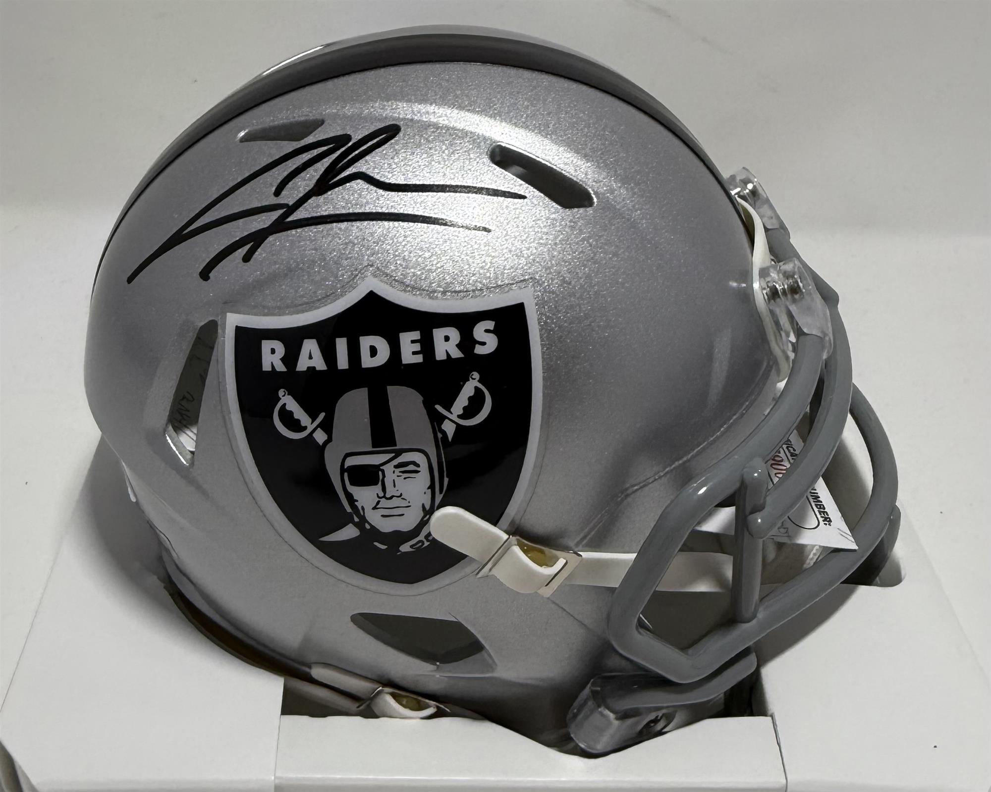 CHARLES WOODSON SIGNED RAIDERS SPEED MINI HELMET - JSA