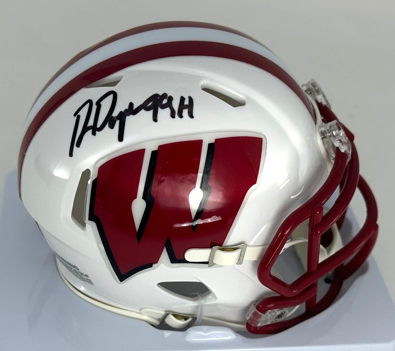 RON DAYNE SIGNED WISCONSIN BADGERS SPEED MINI HELMET W/ 99H - BAS