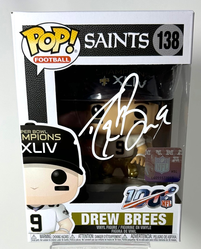 DREW BREES SIGNED SAINTS POP FUNKO FIGURE #138 - BAS