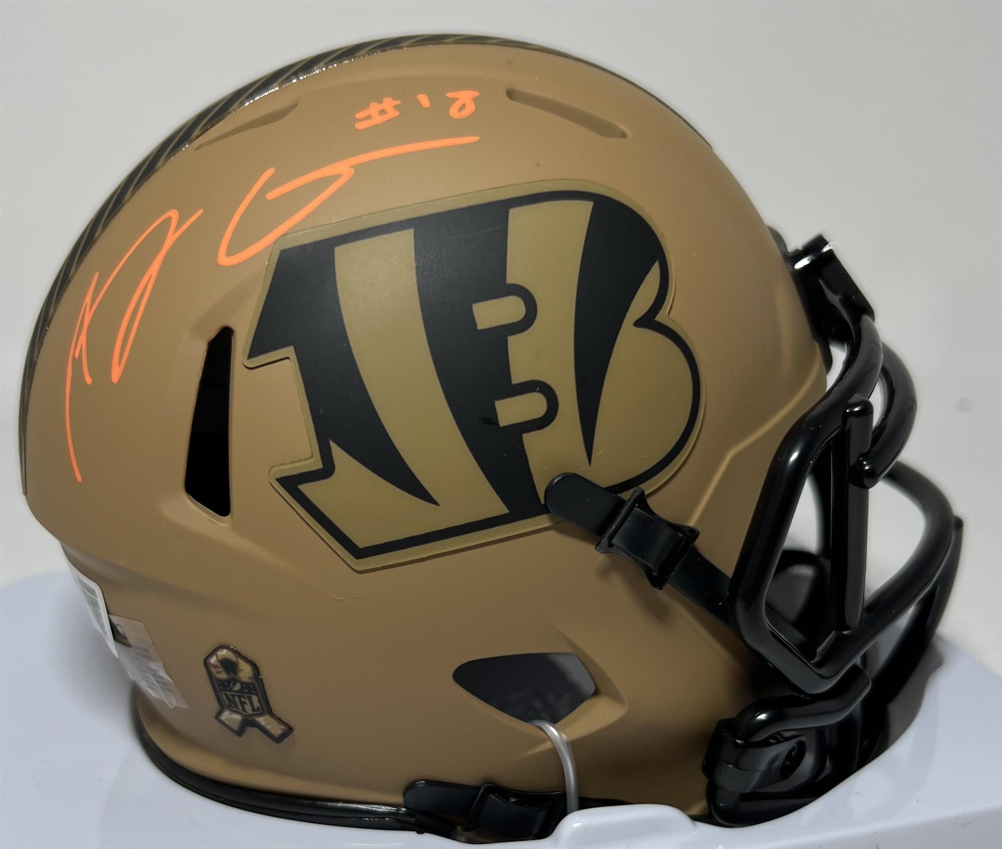 AJ GREEN SIGNED BENGALS 2023 SALUTE SPEED MINI HELMET - BAS