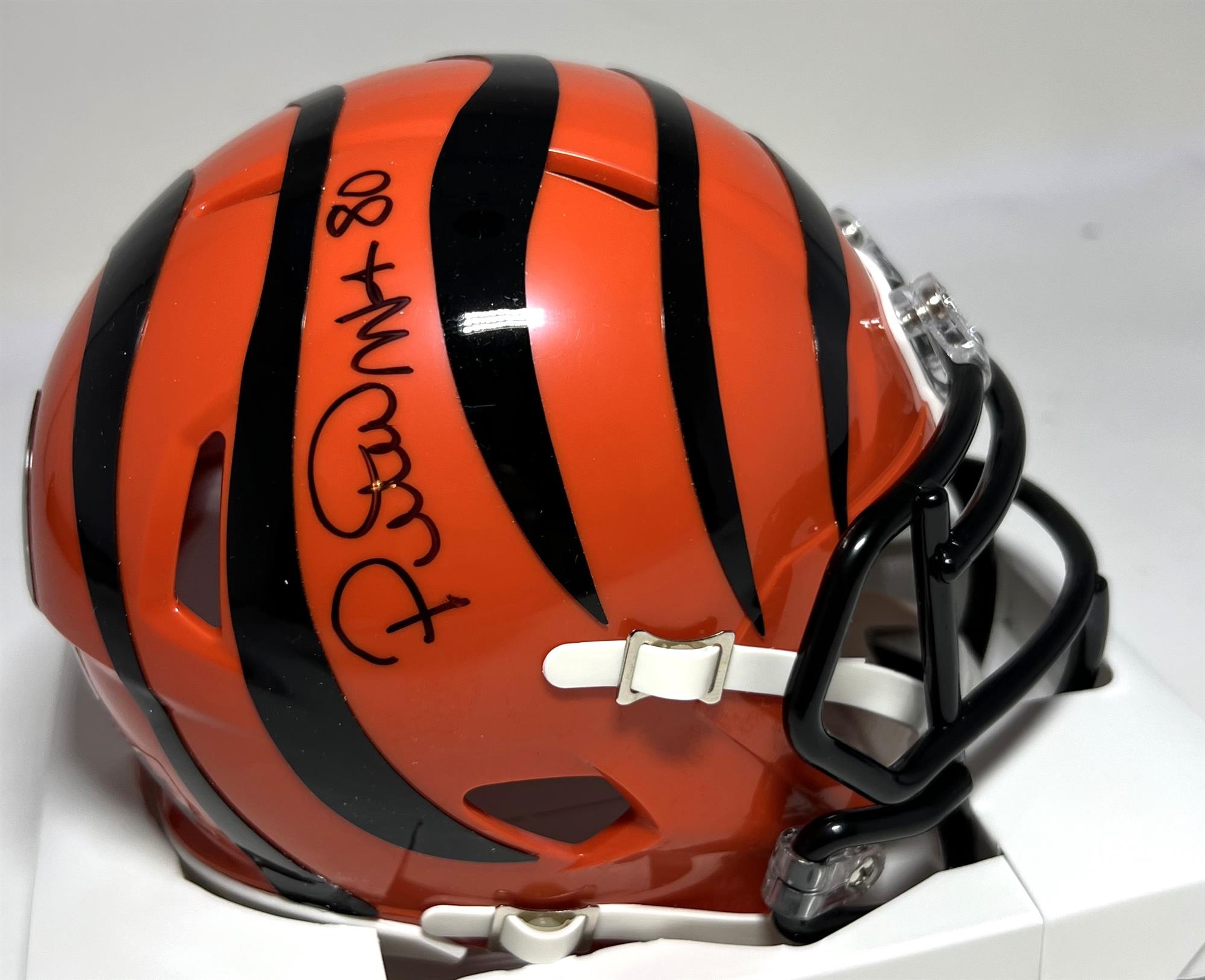 PETER WARRICK SIGNED BENGALS SPEED MINI HELMET - BAS