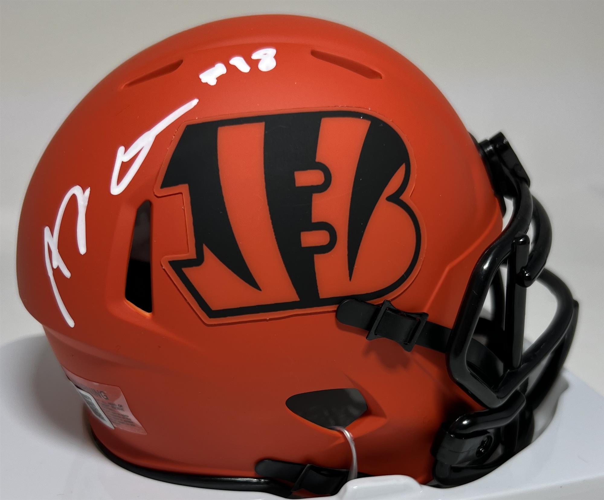 AJ GREEN SIGNED BENGALS RAVE SPEED MINI HELMET - BAS