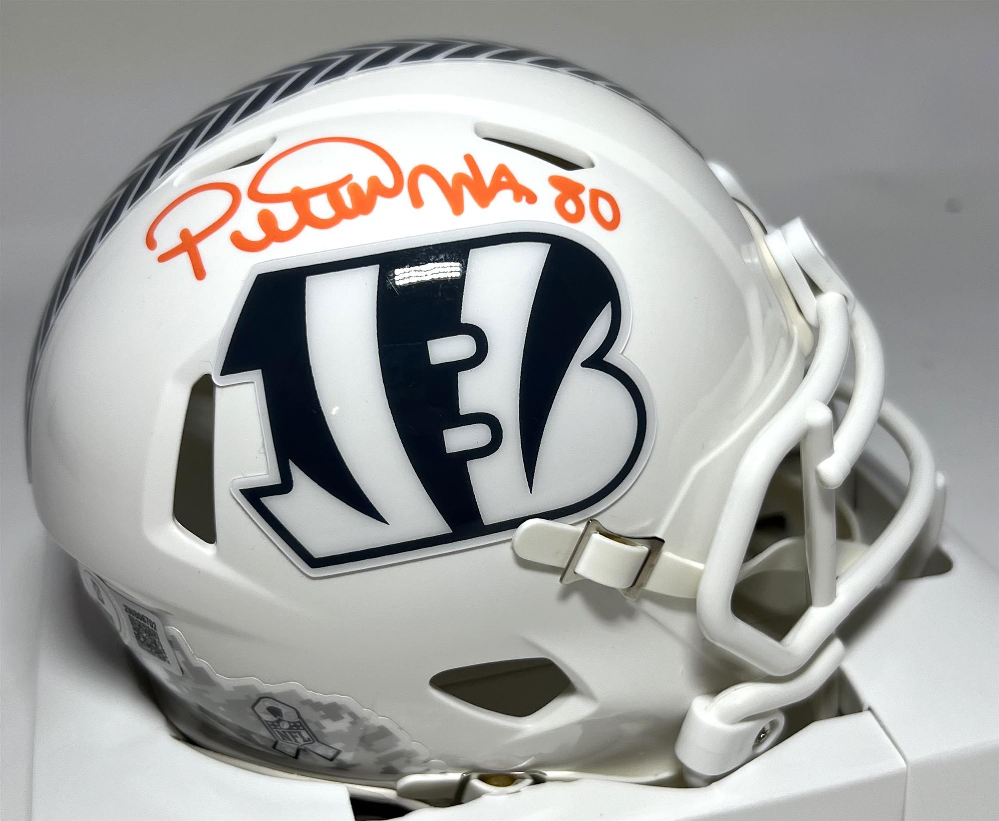 PETER WARRICK SIGNED BENGALS 2024 SALUTE SPEED MINI HELMET - BAS