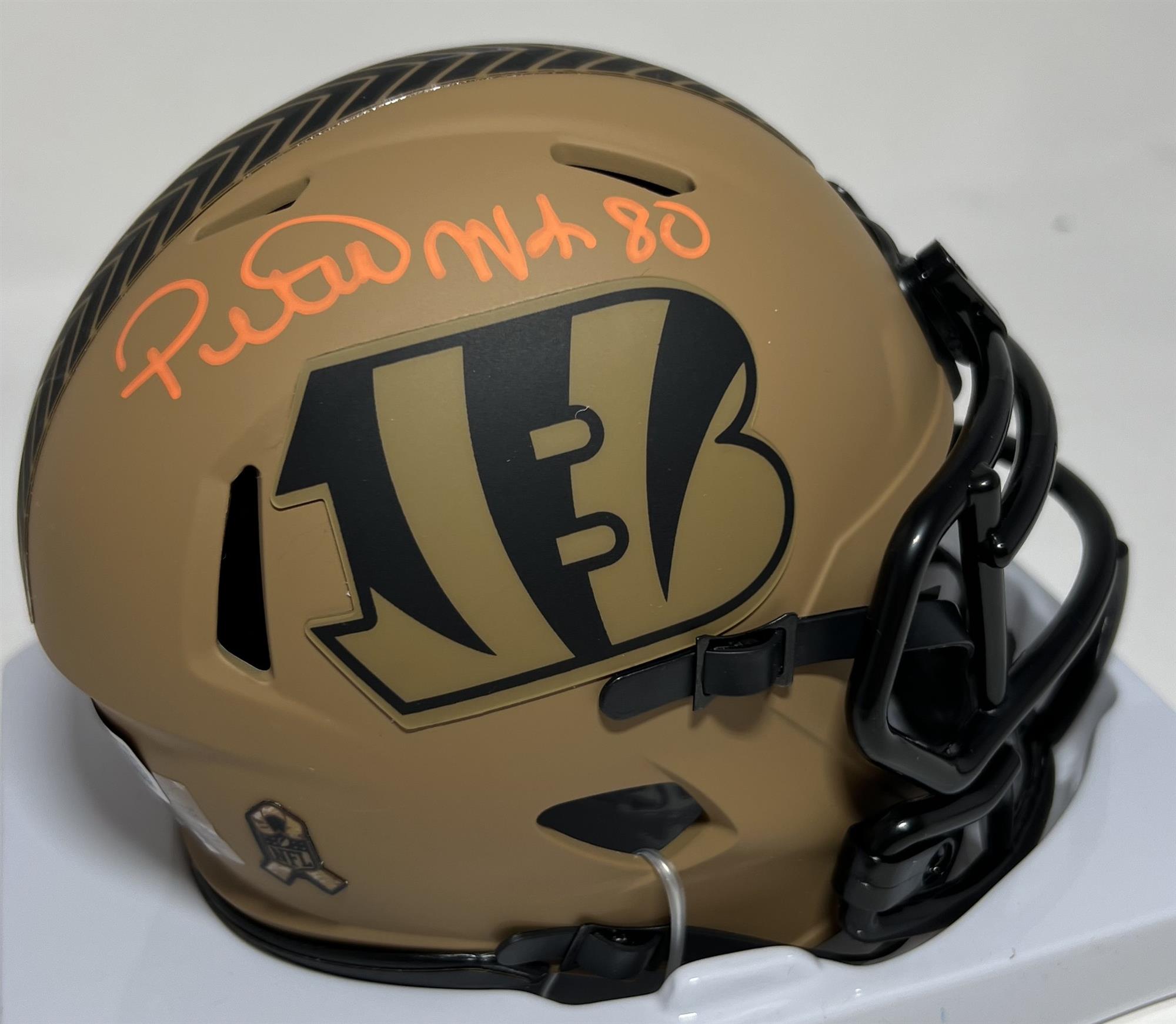PETER WARRICK SIGNED BENGALS 2023 SALUTE SPEED MINI HELMET - BAS