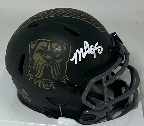 MYLES GARRETT SIGNED RIDDELL BROWNS 2025 SALUTE SPEED MINI HELMET - BAS