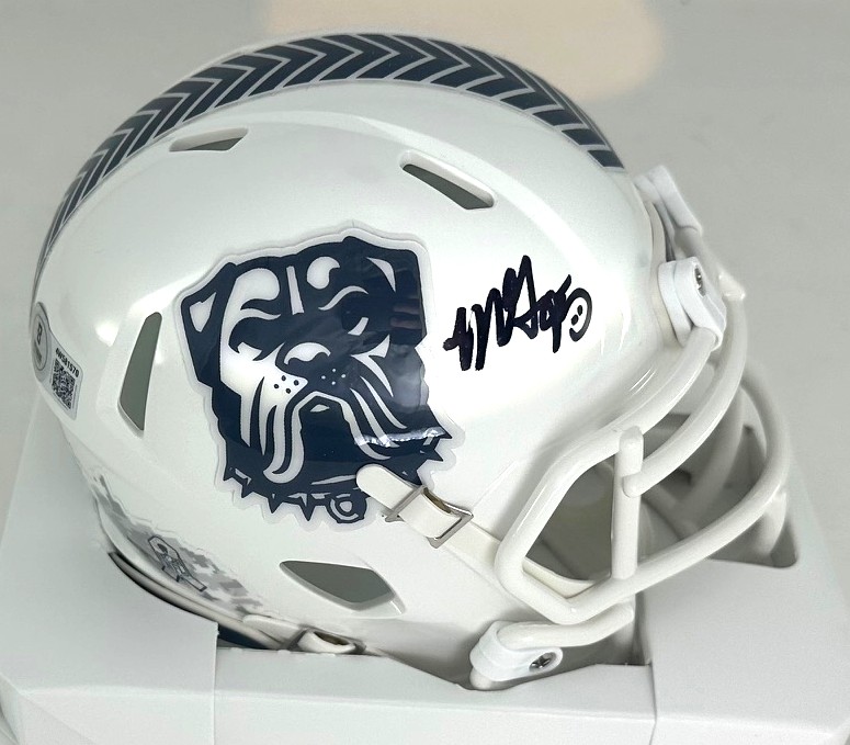 MYLES GARRETT SIGNED RIDDELL BROWNS 2024 SALUTE SPEED MINI HELMET - BAS