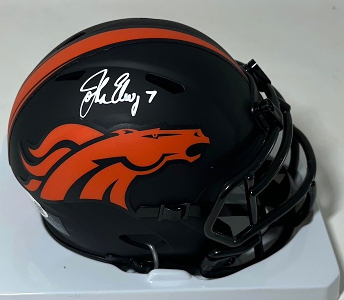 JOHN ELWAY SIGNED BRONCOS ECLIPSE SPEED MINI HELMET - JSA