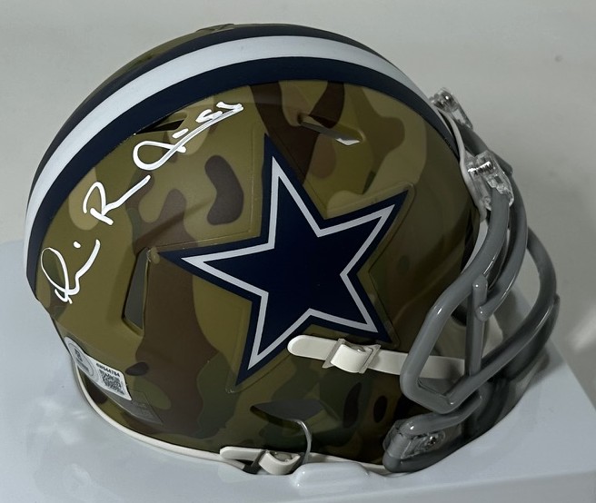 MICHAEL IRVIN SIGNED COWBOYS CAMO SPEED MINI HELMET - BAS