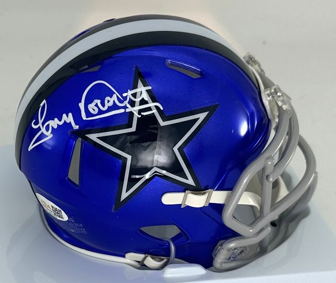 TONY DORSETT SIGNED COWBOYS FLASH SPEED MINI HELMET - JSA