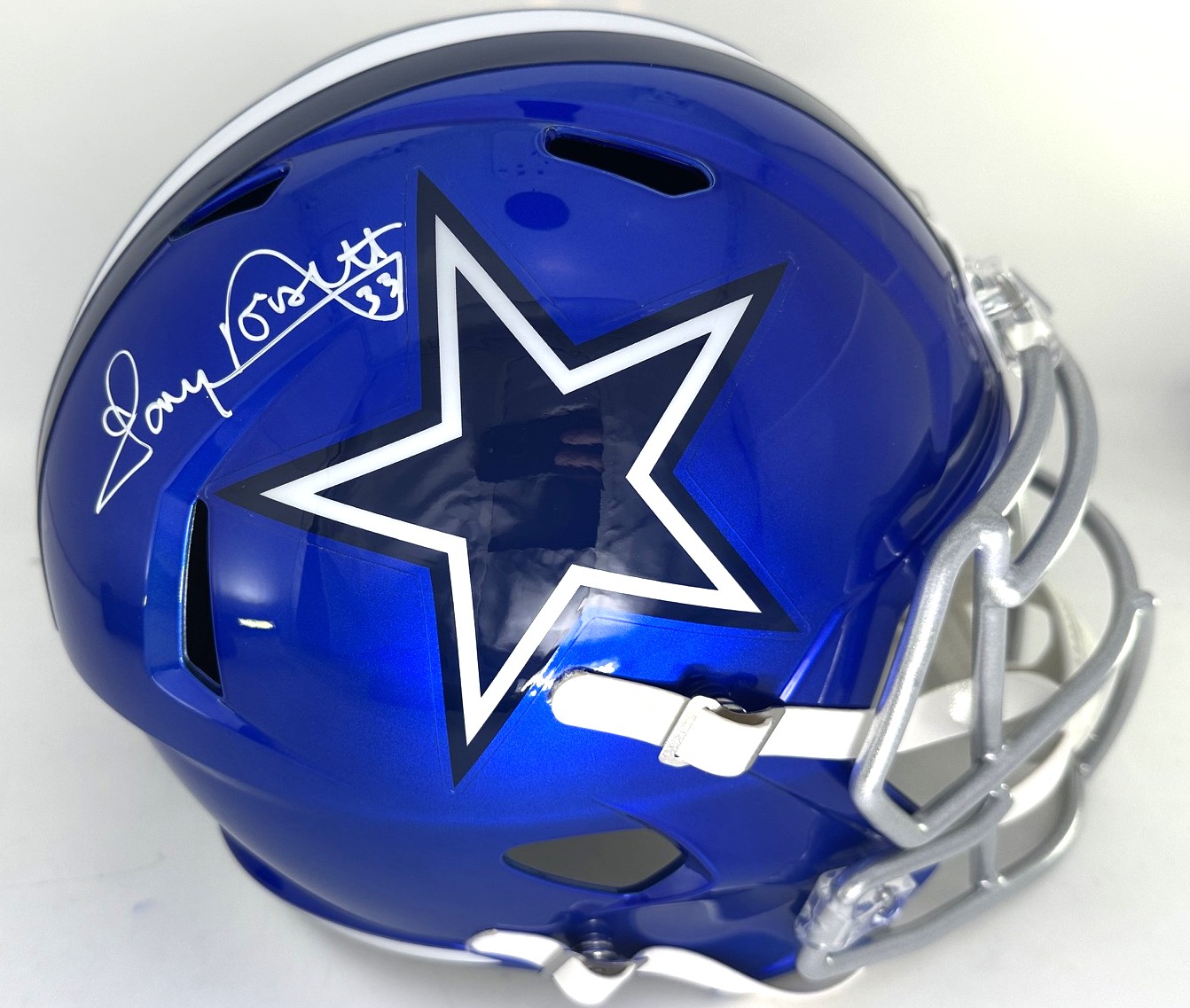 TONY DORSETT SIGNED FULL SIZE REPLICA COWBOYS FLASH SPEED HELMET - JSA