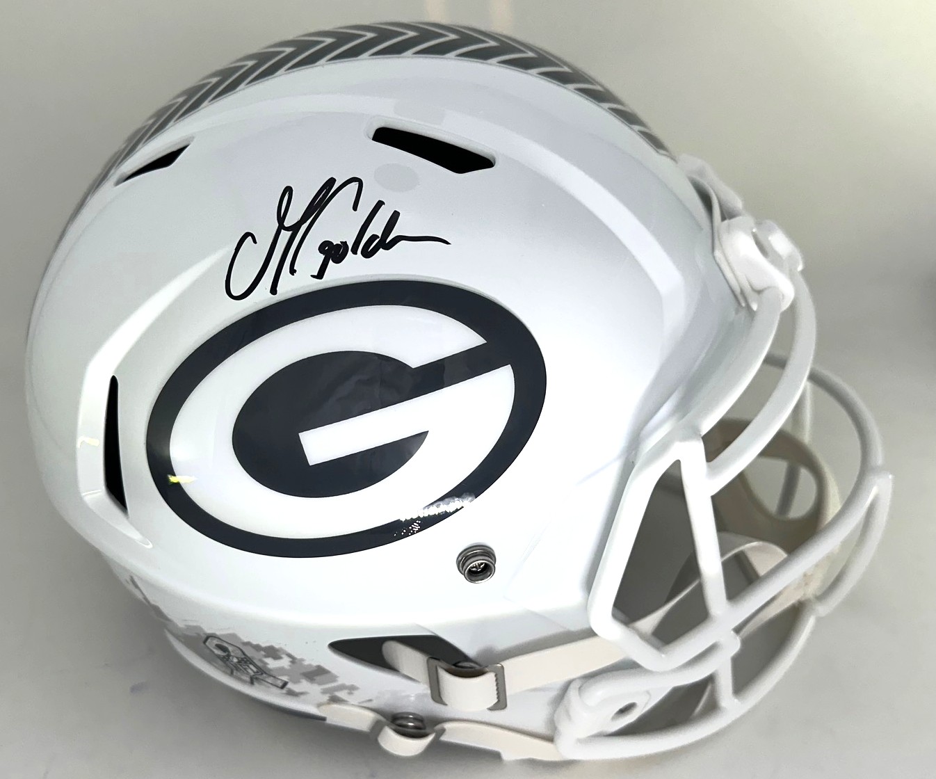 MATTHEW GOLDEN SIGNED FULL SIZE PACKERS 2024 SALUTE REPLICA SPEED HELMET - JSA