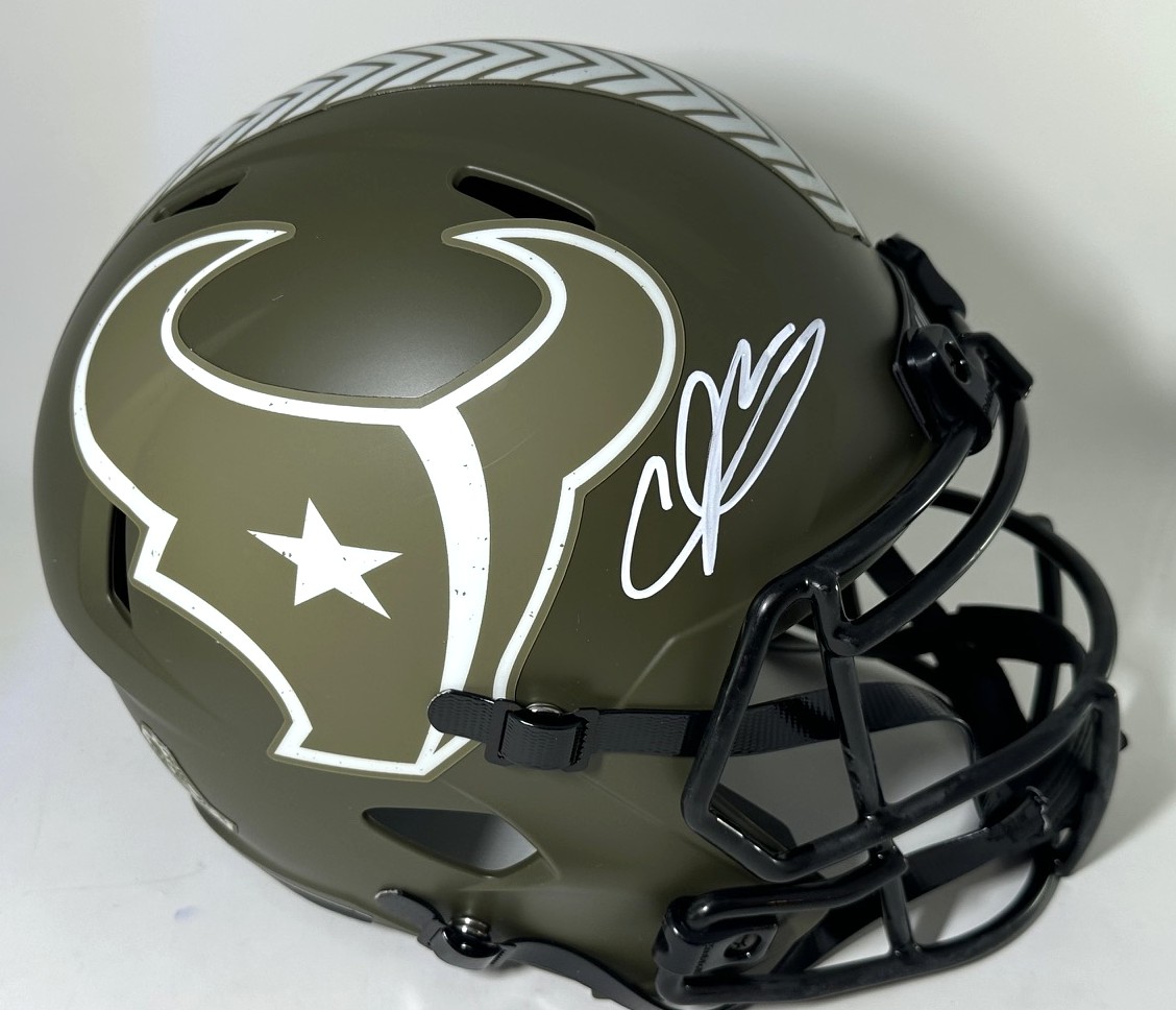 ANDRE JOHNSON SIGNED BROWNS FULL SIZE REPLICA 2022 SALUTE SPEED HELMET - BAS