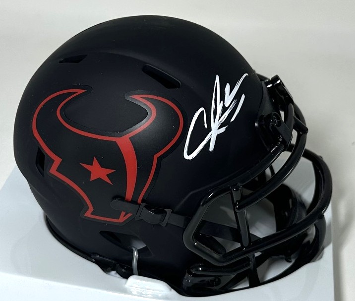 ANDRE JOHNSON SIGNED RIDDELL TEXANS ECLIPSE SPEED MINI HELMET - BAS