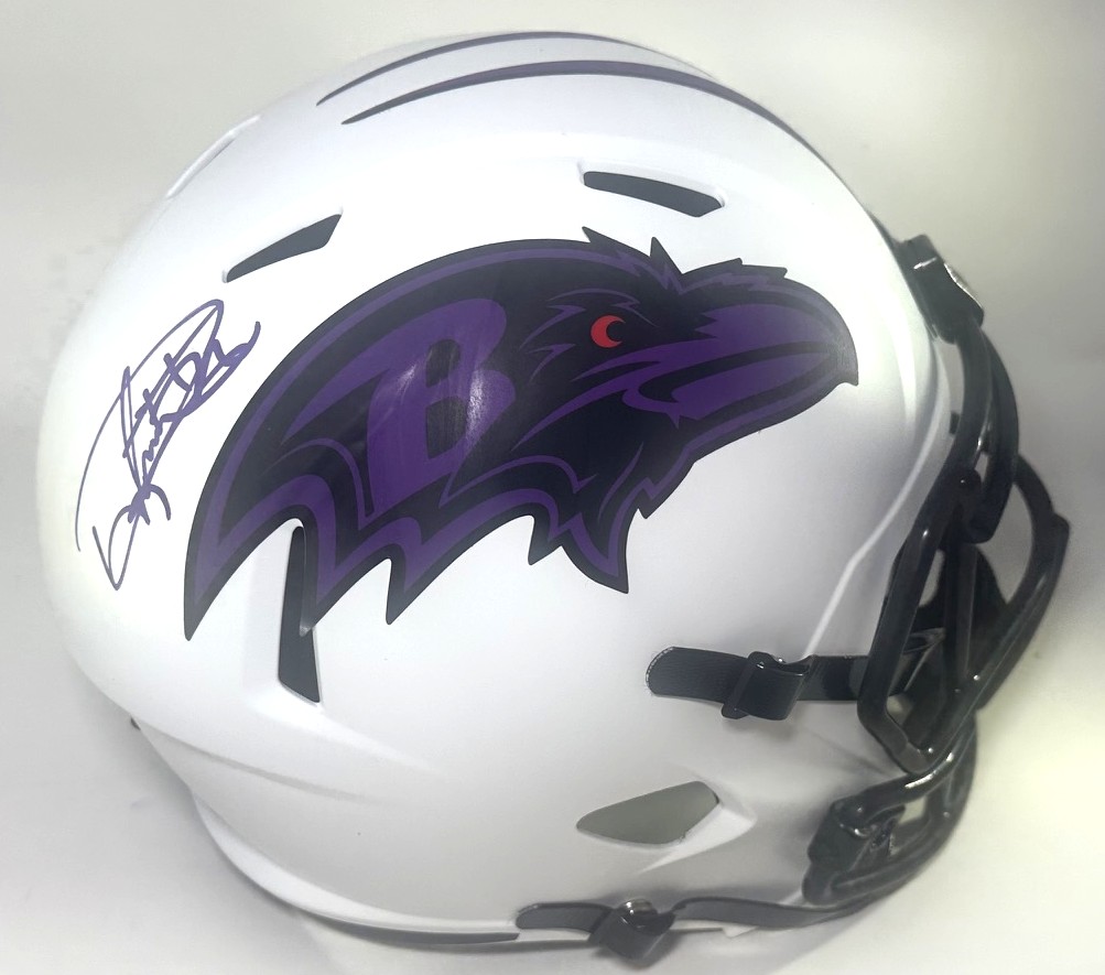 DERRICK HENRY SIGNED FULL SIZE RAVENS LUNAR REPLICA SPEED HELMET - BAS