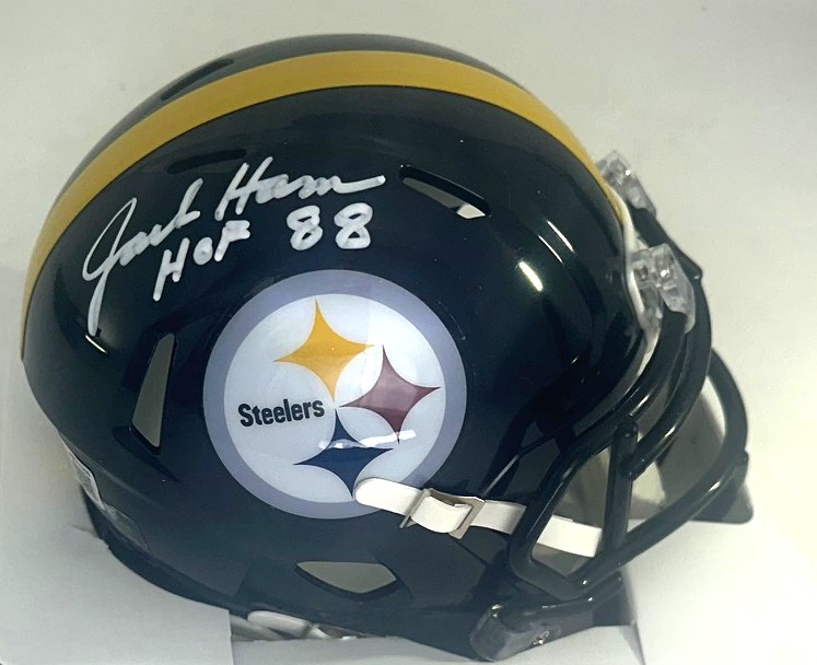 JACK HAMM SIGNED STEELERS SPEED MINI HELMET - BAS