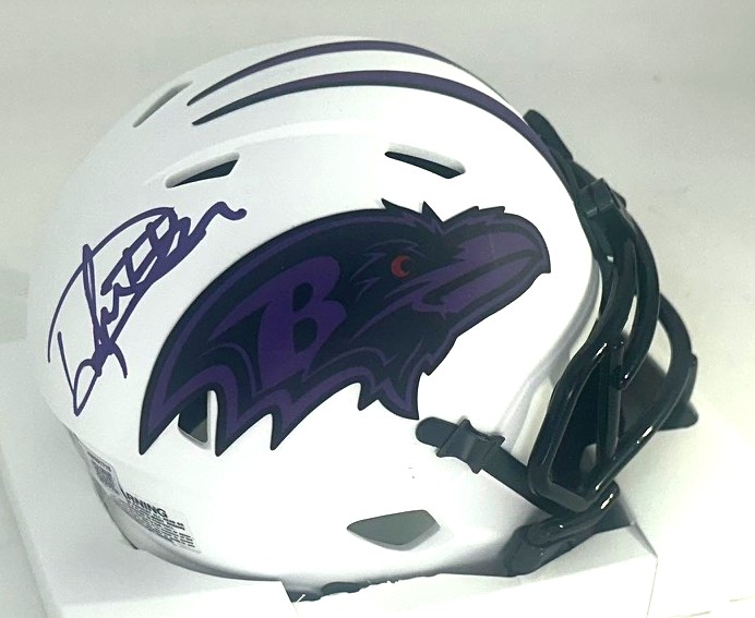DERRICK HENRY SIGNED RAVENS LUNAR SPEED MINI HELMET - BAS