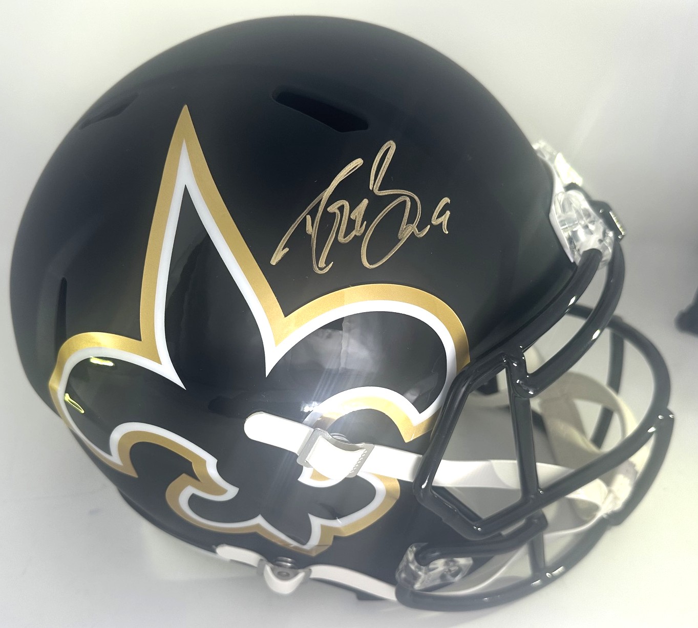 DREW BREES SIGNED FULL SIZE SAINTS REPLICA AMP HELMET - BAS