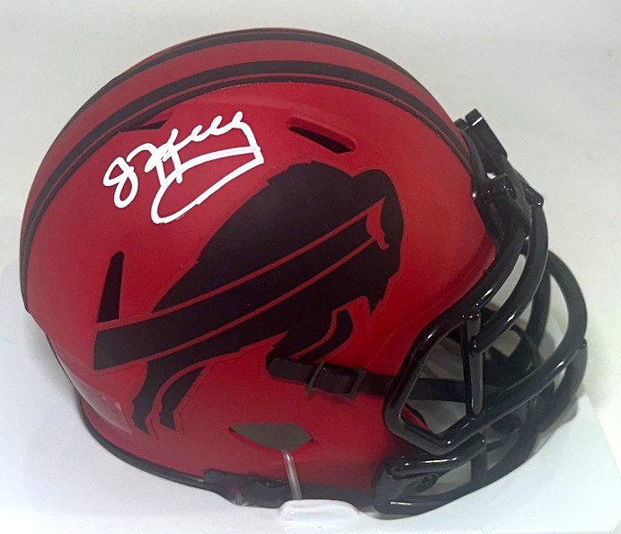 JIM KELLY SIGNED RIDDELL BILLS RAVE MINI HELMET - BAS