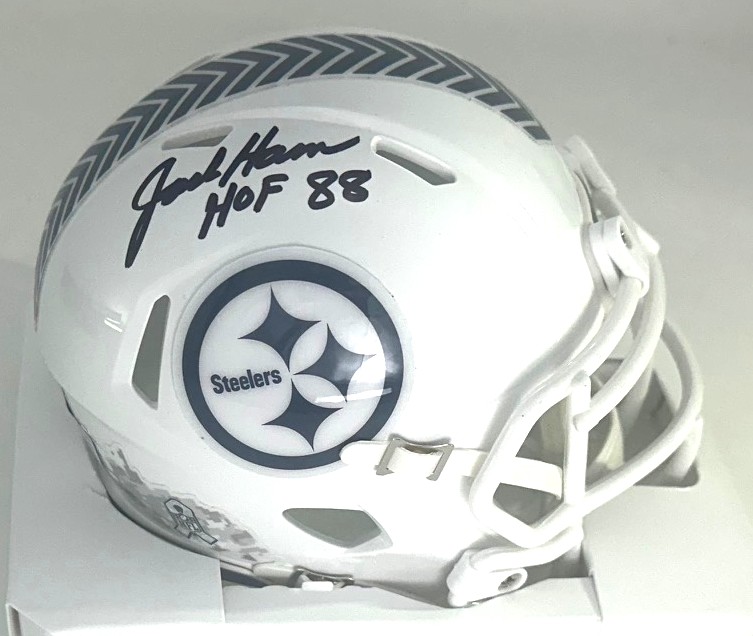 JACK HAMM SIGNED STEELERS 2024 SALUTE SPEED MINI HELMET - BAS