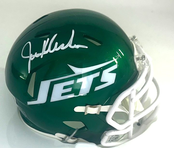 JOE KLECKO SIGNED NY JETS THROWBACK SPEED MINI HELMET - BAS