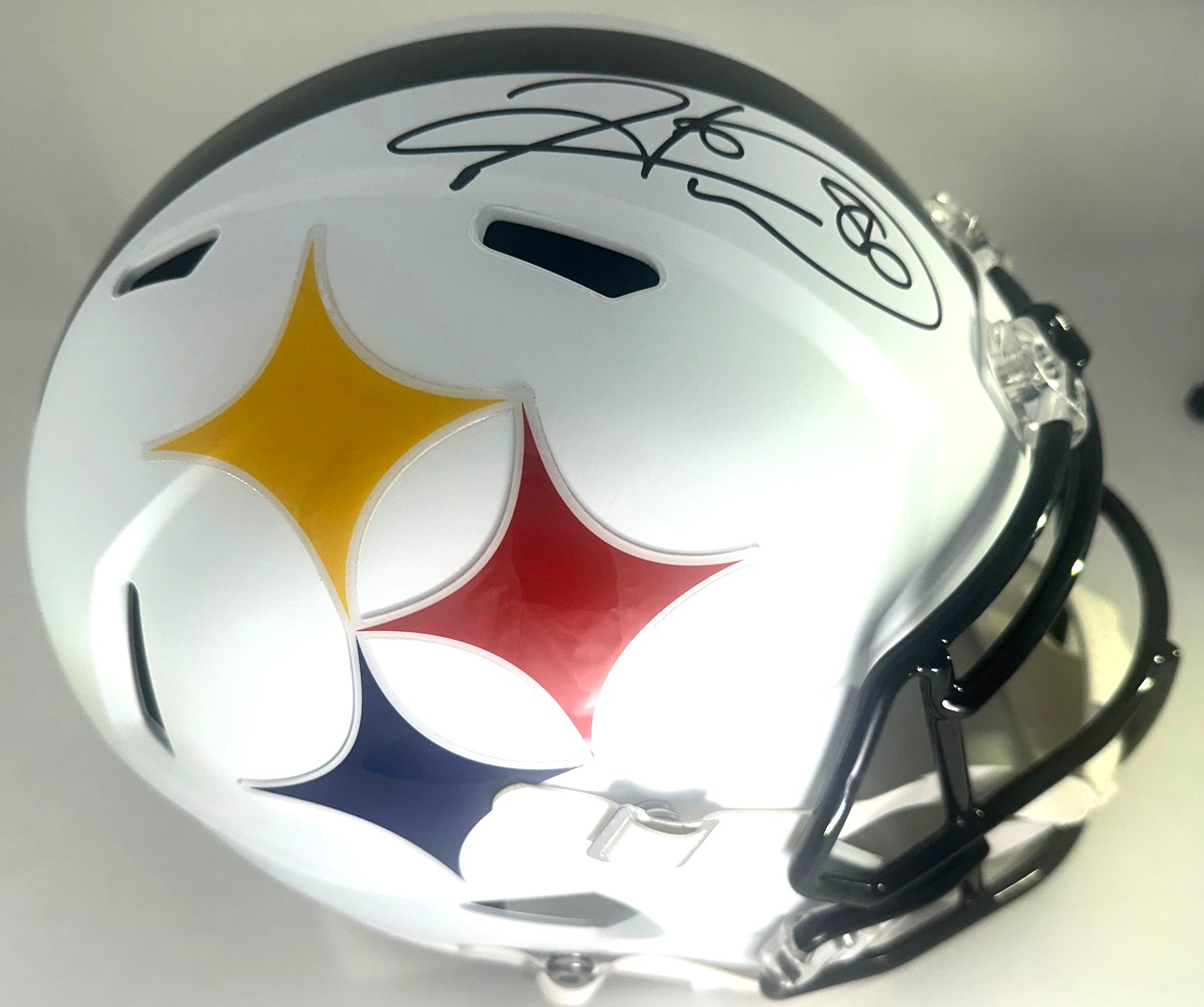 HINES WARD SIGNED FULL SIZE STEELERS AMP REPLICA SPEED HELMET - BAS