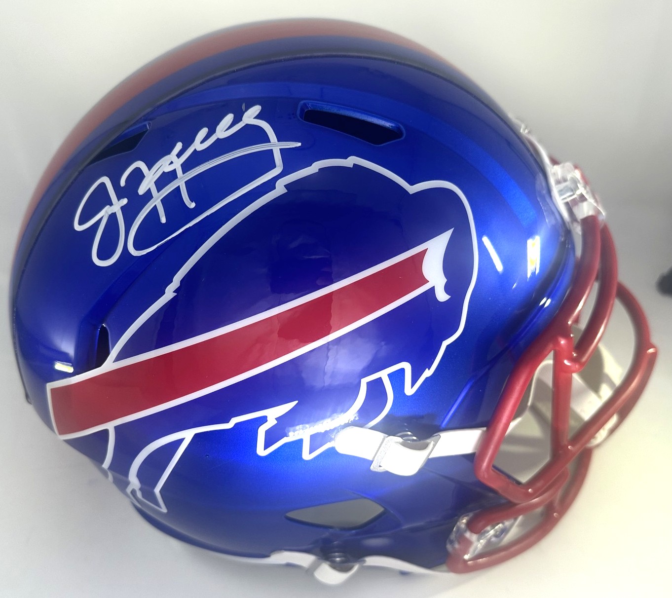 JIM KELLY SIGNED FULL SIZE BILLS REPLICA FLASH SPEED HELMET - BAS