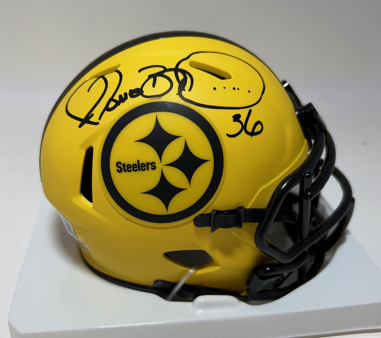 JEROME BETTIS SIGNED RAVE MINI HELMET - PITTSBURGH STEELERS NFL - BAS