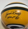 JIM RINGO (d) SIGNED PACKERS MINI HELMET W/ HOF 81 - JSA