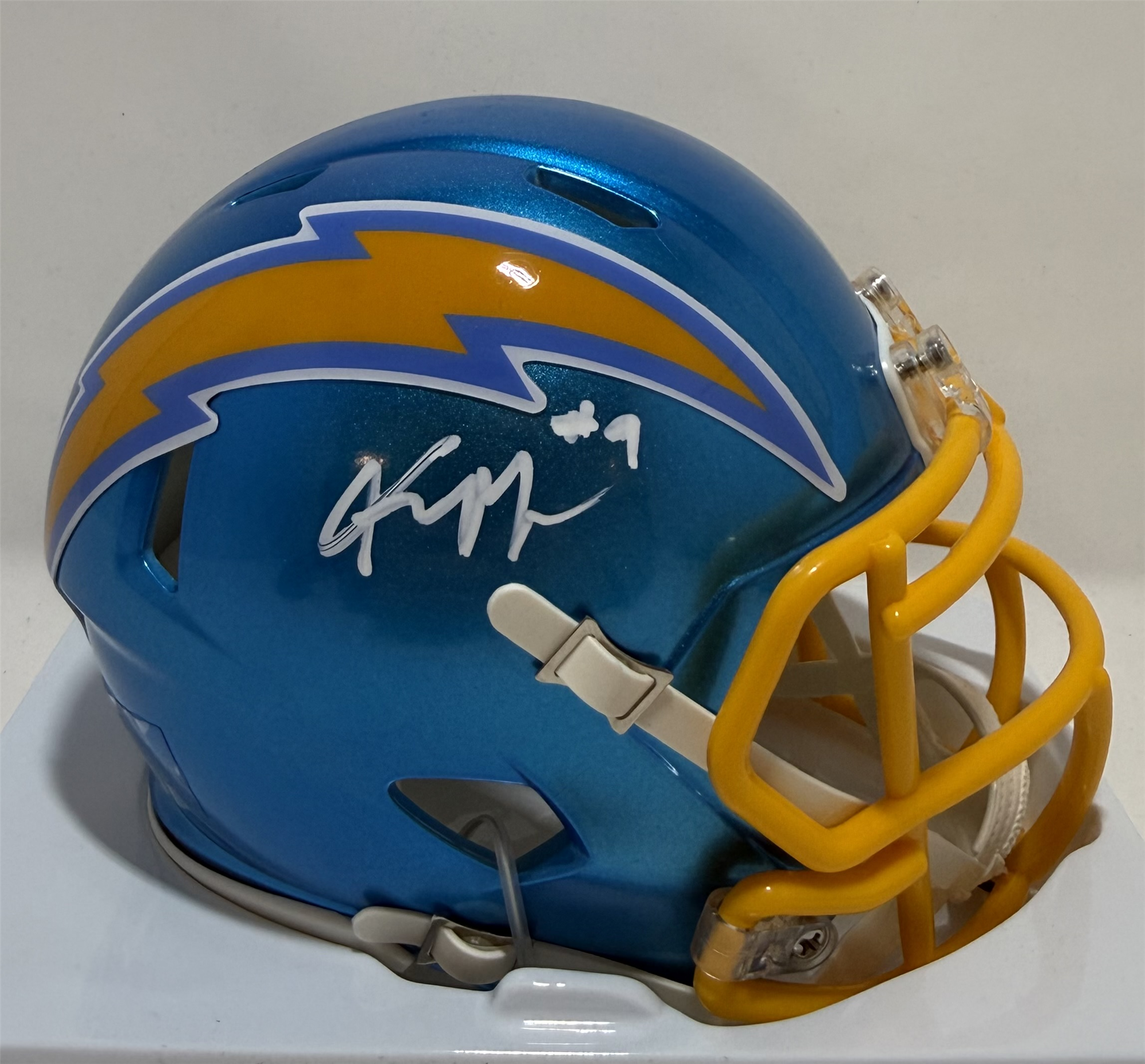 KENNETH MURRAY SIGNED LA CHARGERS FLASH MINI HELMET - BAS