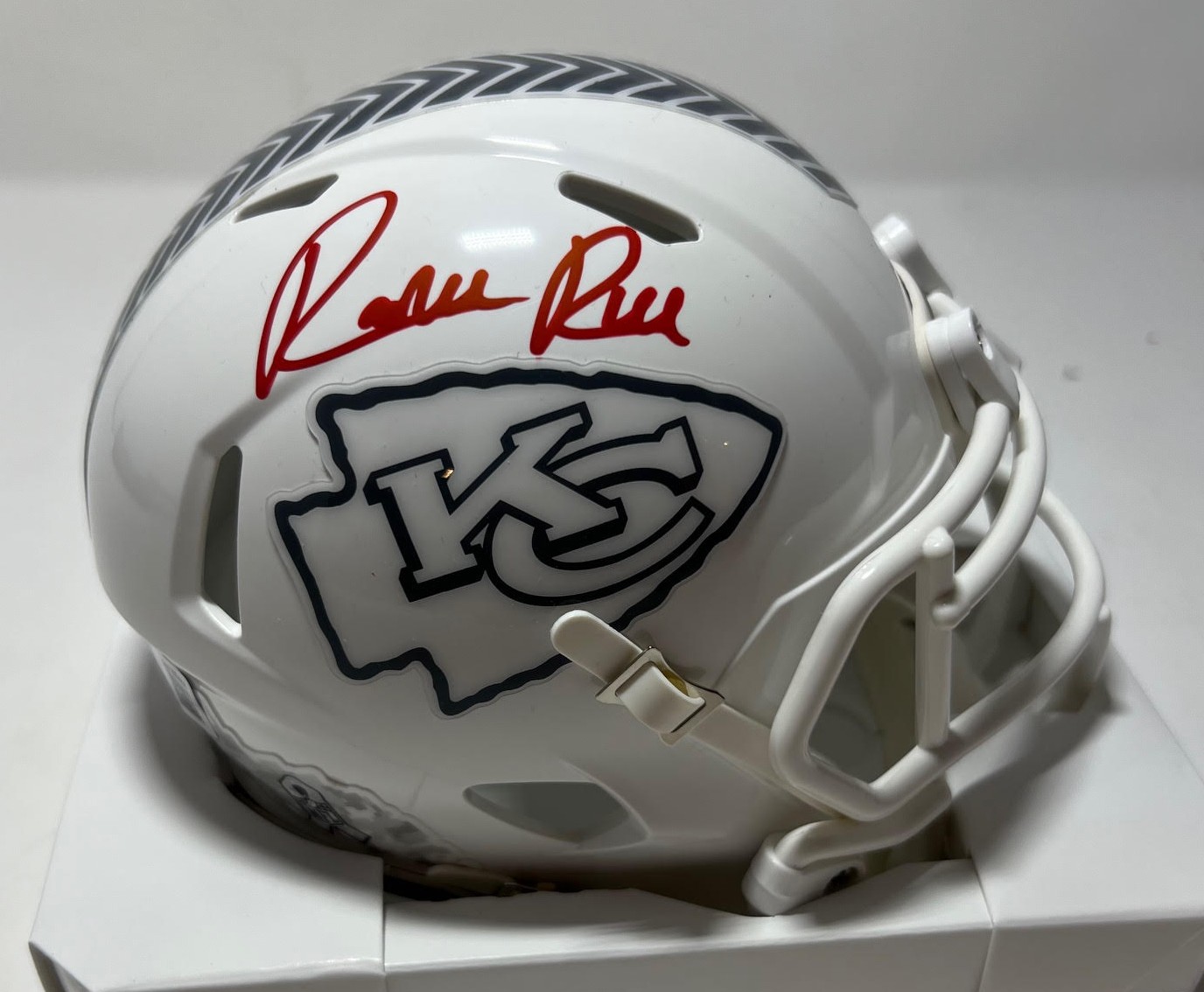 RASHEE RICE SIGNED 2024 SALUTE TO SERVICE MINI HELMET - KANSAS CITY CHIEFS NFL - BAS