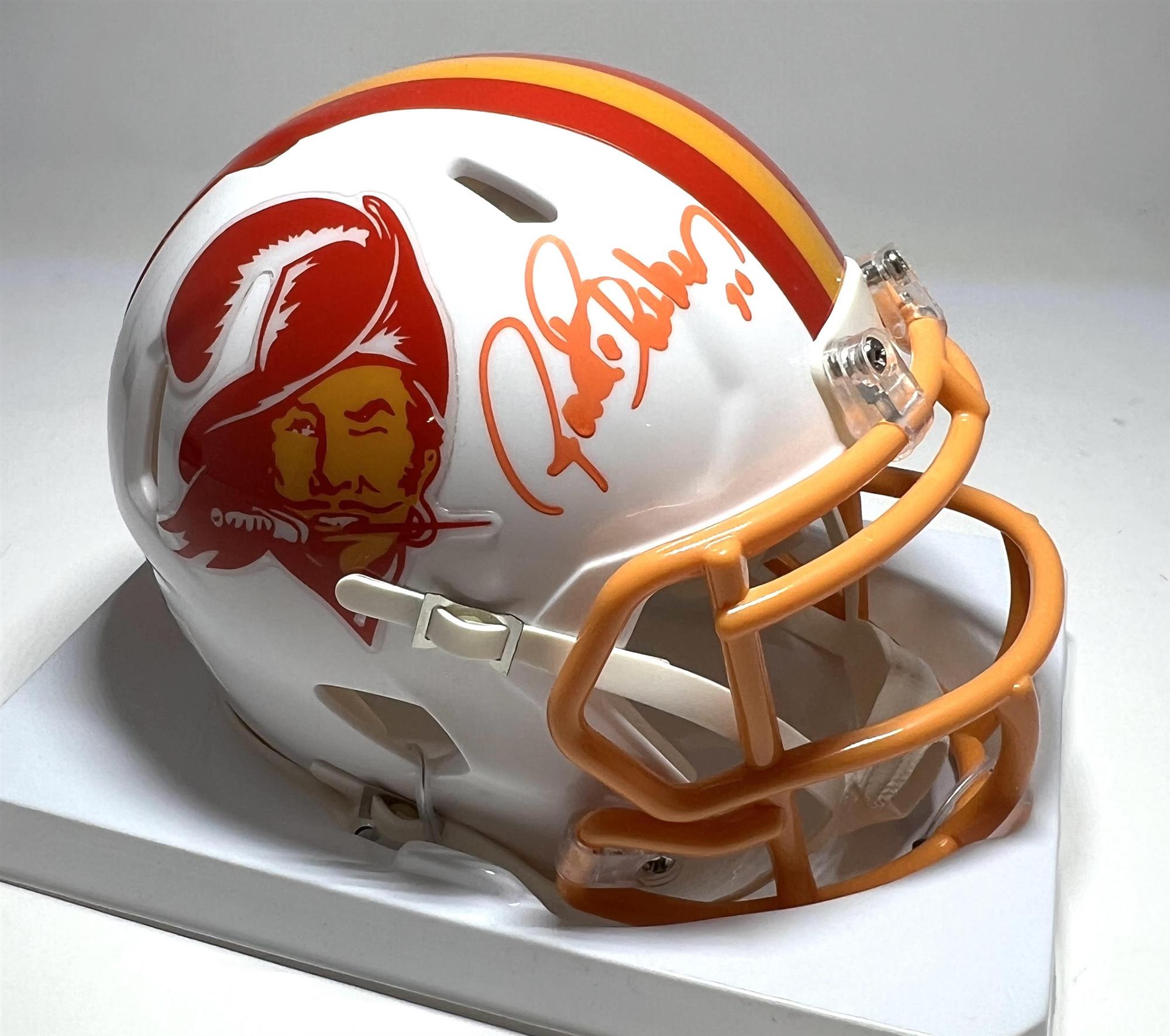 RONDE BARBER SIGNED THROWBACK MINI HELMET - TAMPA BAY BUCCANEERS NFL - BAS