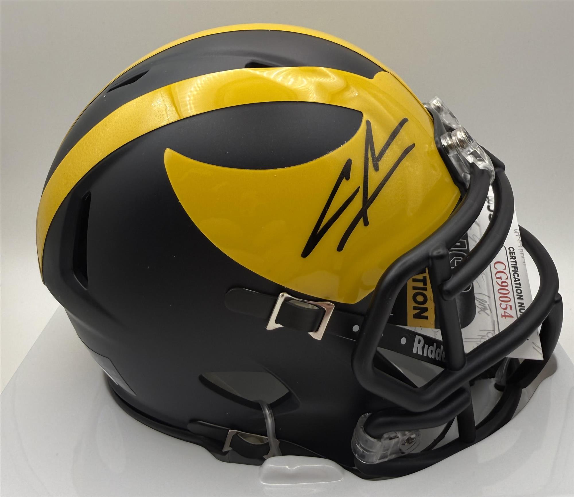 CHARLES WOODSON SIGNED MICHIGAN WOLVERINES SPEED MINI HELMET - JSA