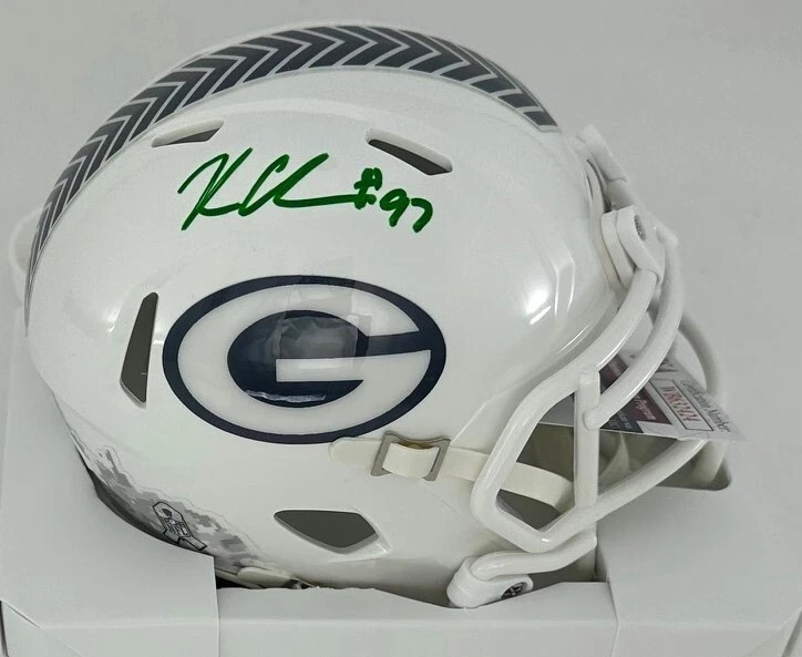 KENNY CLARK SIGNED RIDDELL PACKERS 2024 SALUTE TO SERVICE SPEED MINI HELMET - JSA