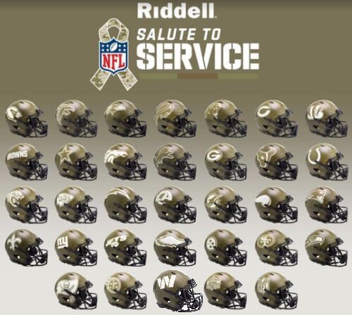 NFL 2022 SALUTE TO SERVICE UNSIGNED SPEED MINI HELMETS - 2022 SPECIALTY MINI HELMET RUN