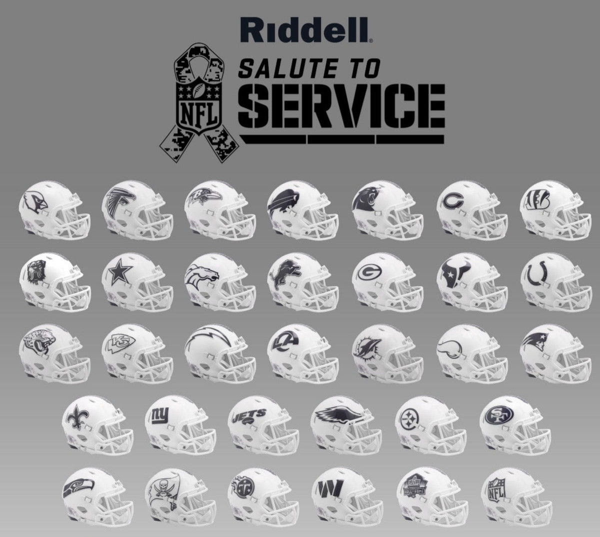 NFL 2024 SALUTE TO SERVICE III UNSIGNED SPEED MINI HELMETS - 2024 SPECIALTY MINI HELMET RUN