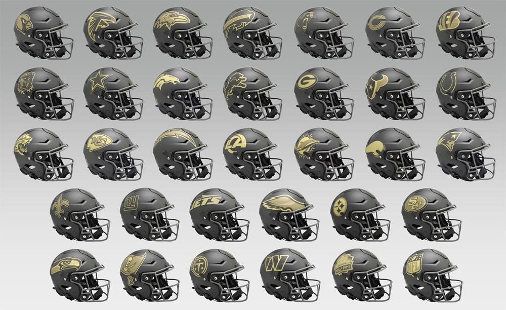 NFL 2025 SALUTE TO SERVICE II UNSIGNED SPEED MINI HELMETS - 2025 SPECIALTY MINI HELMET RUN