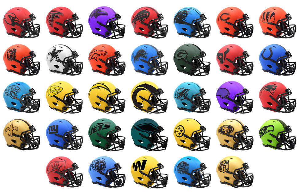 NFL RAVE UNSIGNED SPEED MINI HELMETS - 2025 SPECIALTY MINI HELMET RUN
