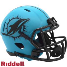 MIAMI DOLPHINS UNSIGNED RIDDELL 2025 RAVE SPEED MINI HELMET