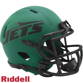 NEW YORK JETS UNSIGNED RIDDELL 2025 RAVE SPEED MINI HELMET