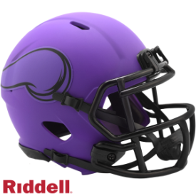 MINNESOTA VIKINGS UNSIGNED RIDDELL 2025 RAVE SPEED MINI HELMET